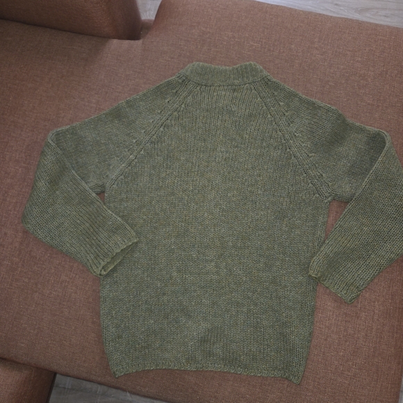 Vtg Bernhard Altmann Shetland Spun Wool Green Sweater Cardigan Women's Small - Picture 3 of 6